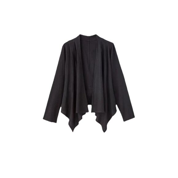 Soft Surroundings Women's Alicante Linen Blend Topper Sz L New Black cardigan 89 - Picture 2 of 10